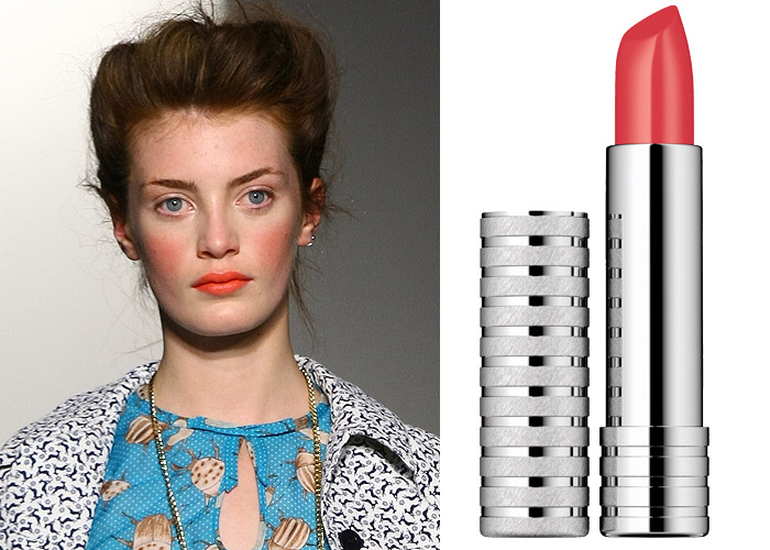 clinique-batom-runway-coral-verao-2013-karen-walker-maquiagem