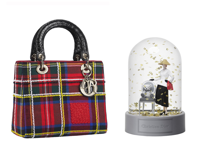 Lady Dior e globo de neve que serão vendidos exclusivamente na loja de departamentos - Fotos: Reprodução
