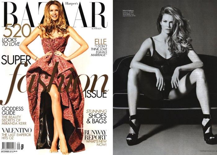 Elle Macpherson na Harper's Bazaar Austrália de setembro - Fotos: Reprodução/ Harper's Bazaar Austrália