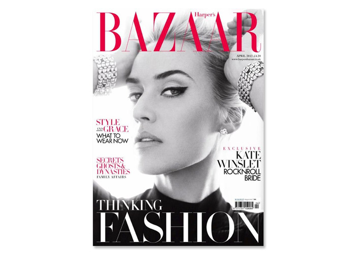 Kate Winslet é capa e recheio da edição de abril da Bazaar UK - Foto: Harper's Bazaar