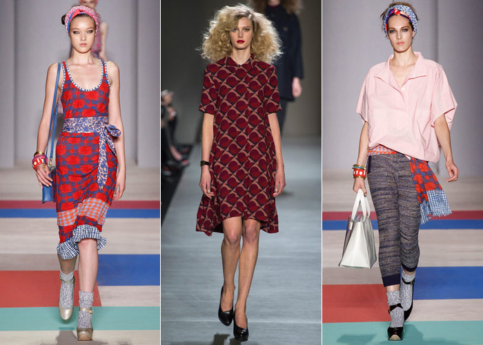 As coleções de verão (esq. e dir.) e inverno (centro) 2013 da Marc by Marc Jacobs - Fotos:Reprodução