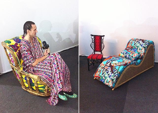 Dudu Bertholini experimenta uma das suas novas poltronas - Fotos: Reprodução