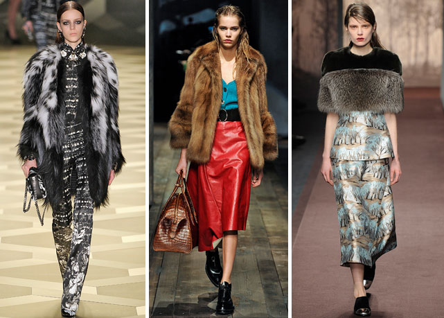Da esquerda para a direita: Roberto Cavalli, Prada e Marni - Fotos: Ag. Fotosite