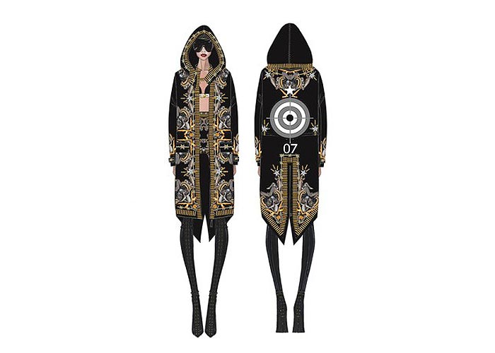 Croqui do look usado por Rihanna by Givenchy - Foto: Divulgação