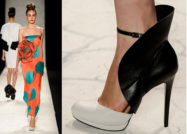 Vestido e sapatos da passarela da Filhas de Gaia no Fashion Rio - Fotos: Agência Fotosite