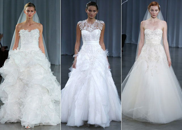 Vestidos com saias rebuscadas do outono inverno de Monique Lhuillier - Fotos: Reprodução