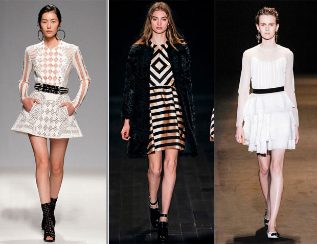 O trio de jovens atrizes apostou em looks do inverno de Balmain, Jill Stuart e Alberta Ferretti - Fotos: Reprodução