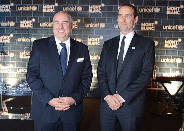 Alain dos Santos, da Montblanc (à esquerda) e Gary Stahl, da Unicef (à direita) - Foto: Divulgação