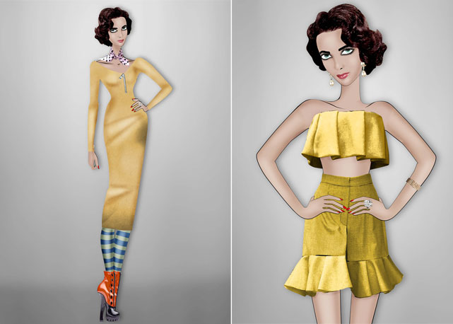 Mais looks do gala da amFAR desta noite. À esq. look dourado da Miu Miu e à dir. de J.W. Anderson - Foto: Reprodução