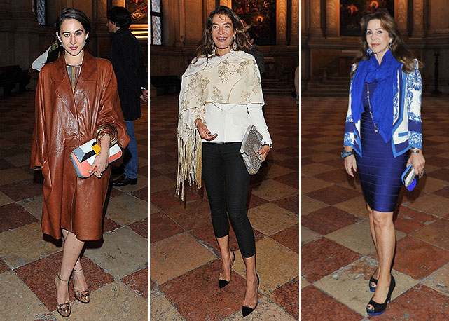 Da esquerda para a direita: Delfina Fendi, Fiona Swarovski e Marta Brivio Sforza - Fotos: Getty Images