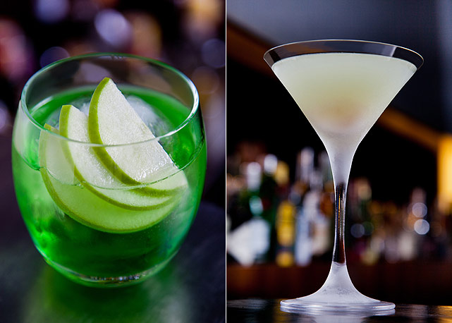 Os drinks Green Elyx e Martini Wasabi - Fotos: Divulgação