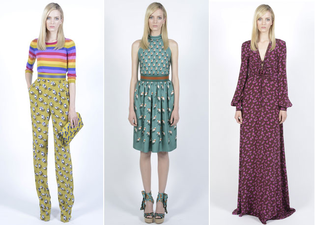Estampas coloridas e lúdicas no resort 2014 da Gucci - Foto: Reprodução