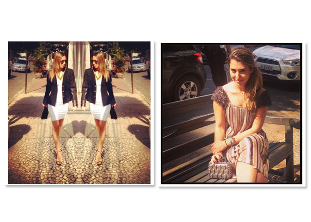 À esquerda, Clarissa Wagner; à direita, Cynthia Landsberger. Ambas mostram look da boutique - Fotos: Reprodução/Instagram
