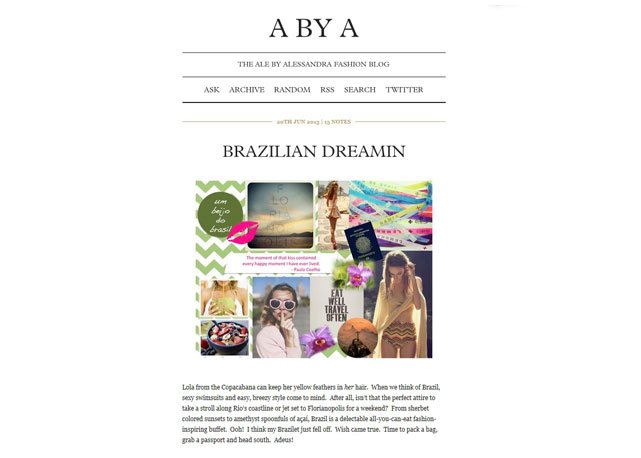 A by A, novo blog da top - Foto: Reprodução