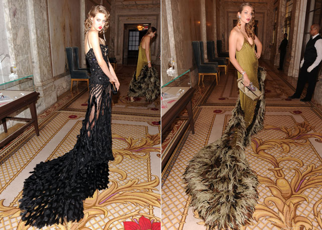 As caudas de tirar o fôlego de Lindsey Wixson (Dsquared) e Eniko Mihalik - Fotos: Getty Images