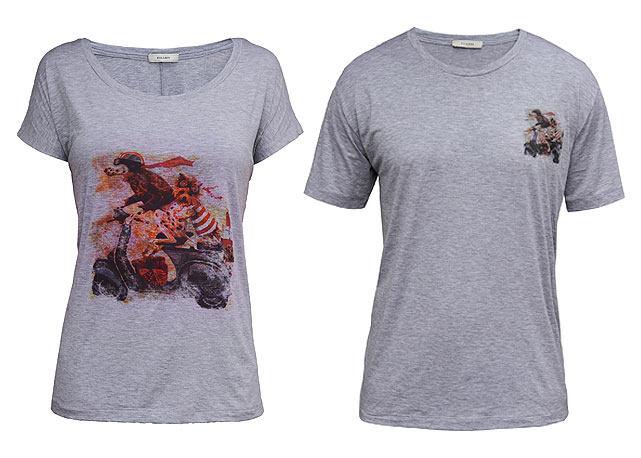 O modelo feminino, com a estampa maior, e o modelo masculino - Foto: Divulgação