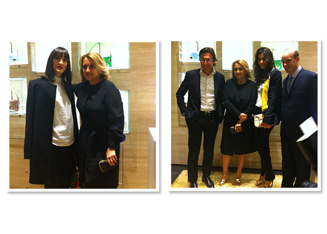 À esquerda, Maria Prata e Silvia Fendi; à direita, Pietro Beccari, Silvia Fendi, Mariana e Zeco Auriemo - Fotos: Reprodução/Instagram