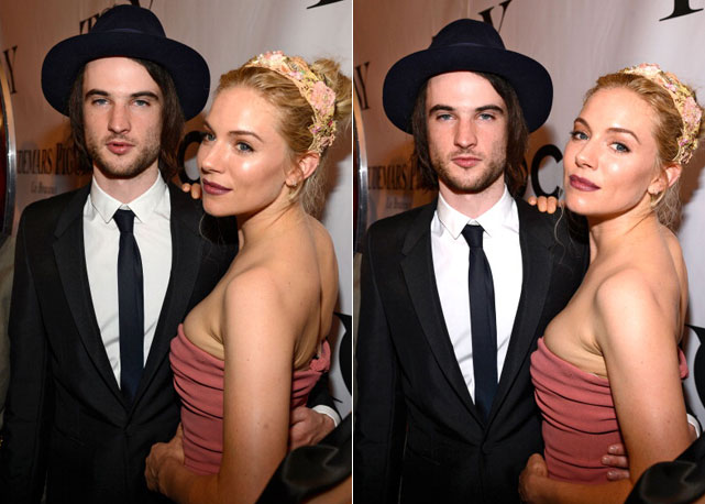 Tom Sturridge e Sienna Miller no Tony Awards 2013, ambos de Burberry - Fotos: Getty Images