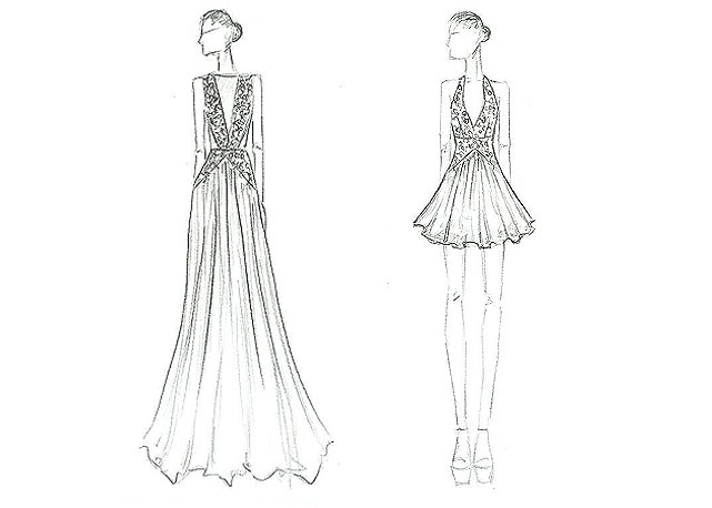 Os modelos desenhados por Patricia Bonaldi para Alessandra Ambrosio e para Fiorela Mattheis - Foto: divulgação