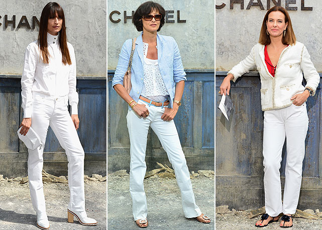 Da esquerda para a direita: Caroline de Maigret, Inés de la Fressange e Carole Bouquet - Fotos: Getty Images