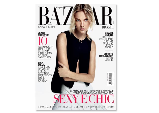 Carol Trentini na Bazaar de agosto de 2013 - Foto: Reprodução/Harper's Bazaar