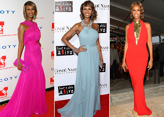 Longos monocromáticos de cores vivas também aparecem no guarda-roupa da top - Fotos: Getty Images