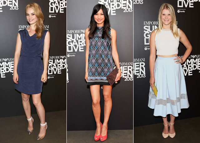 A atriz de "Downtown Abbey" Lily James,  Gemma Chan e Hannah Arterton - Fotos: Getty Images