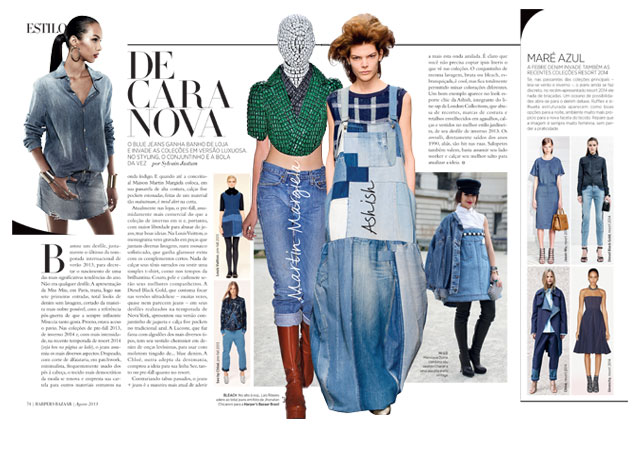 O jeans invade a Bazaar! - Foto: Reprodução/Harper's Bazaar