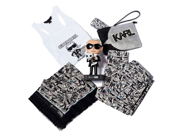 Over view dos produtos com a figura do estilista da Chanel - Foto: Divulgação