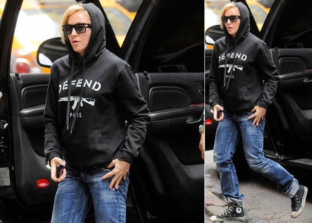 Madonna no início do ano usando o moleton da marca - Foto: reprodução