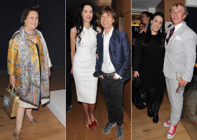 Suzy Menkes, L'Wren Scott, Mick Jagger, Mary Katrantzou e Jasper Conran - Fotos: Getty Images