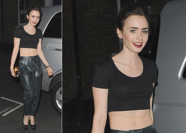Na versão informal, a atriz veste top preto com calças Giuseppe Zanotti - Fotos: Getty Images