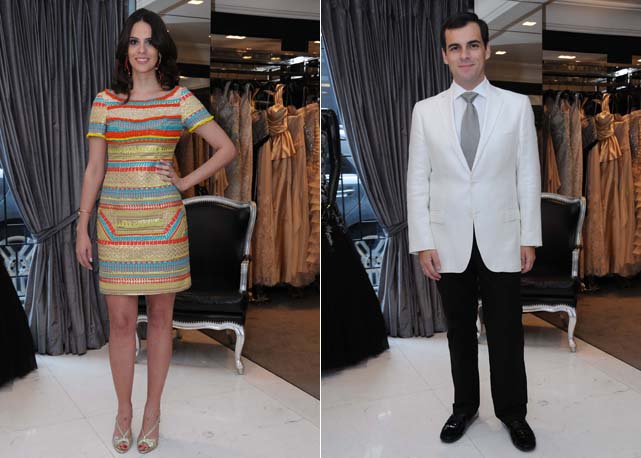 Renata Queiroz de Moraes e Sandro Barros receberam convidadas pata o lançamento da coleção Latin Stravaganza - Fotos: Luciana Prezia