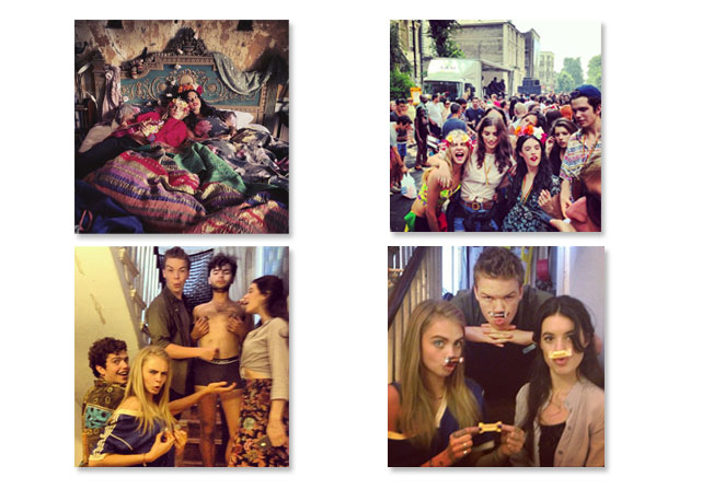 Cliques dos bastidores das filmagens de "Kids On Love" divididos pela modelo em sua conta no Instagram - Fotos: Reprodução/Instagram