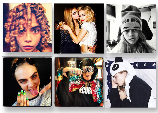 Top cliques de Cara Delevingne e suas caretas. A modelo ganhou fama com suas funny poses - Fotos: reprodução/Instagram