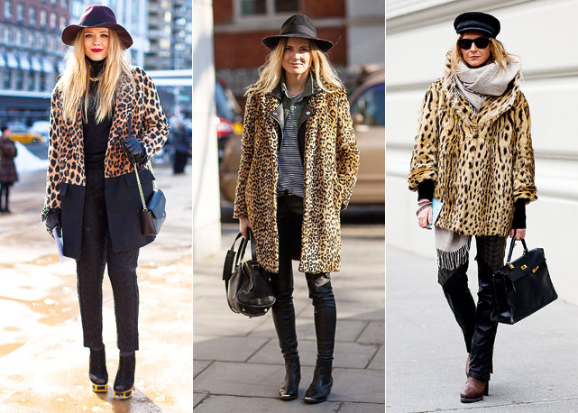 Três formas de usar o casaco com print de leopardo - Fotos: Reprodução/Harper's Bazaar