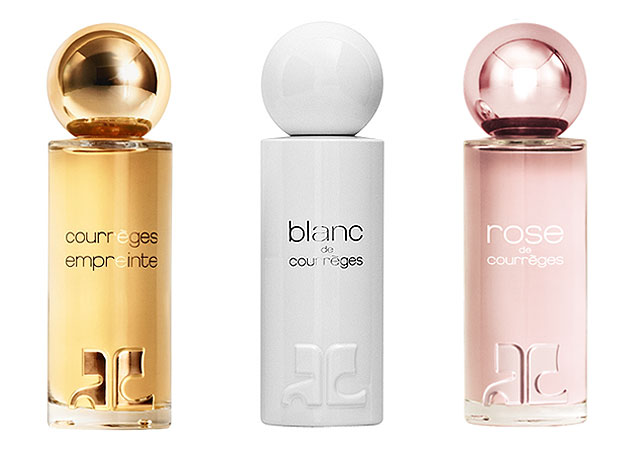Da esquerda para a direita: Courrèges Empreinte, Blanc de Courrèges e Rose de Courrèges - Fotos: divulgação