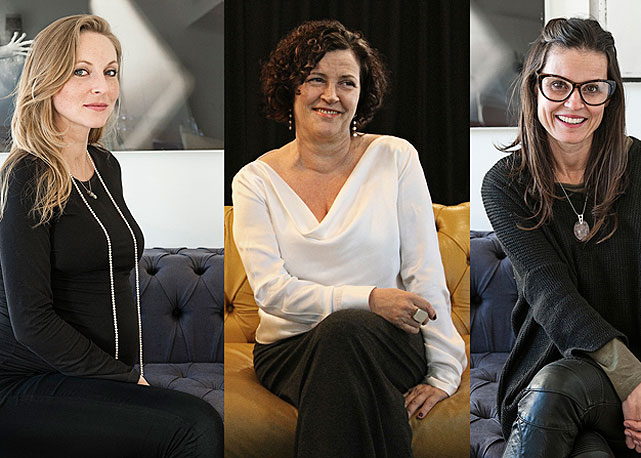 Da esquerda para a direita: Greice Antes, Marli Lopes da Joana Dark e Roberta Silva da Mescla - Fotos: divulgação