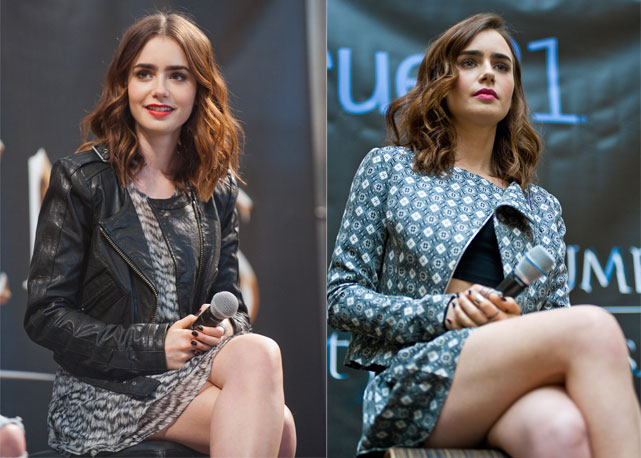 Mais dois looks da atriz. À esq. Lily veste Rachel Zoe em Minnesota e à dir. Christian Siriano em Chicago - Fotos: Getty Images