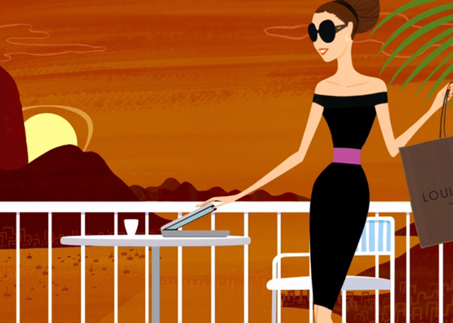 Ilustração lançada pela Louis Vuitton para festejar o lançamento de seu e-commerce no Barsil - Foto: divulgação
