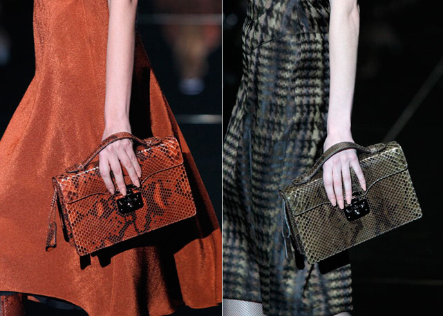 Zoom em dois looks do desfile de inverno da Gucci -  Fotos: Getty Images