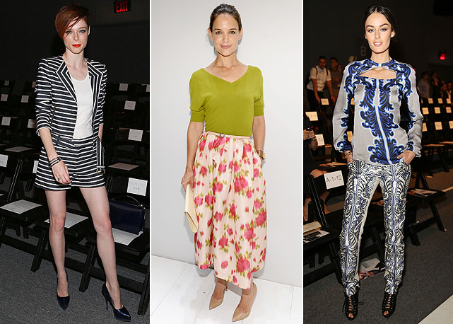 Da esquerda para a direita: Coco Rocha, Katie Holmes e Nicole Trunfio - Fotos: Getty Images