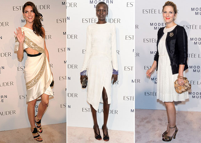 Da esquerda para a direita: Hilary Rhoda, Alek Wek e Drew Barrymore - Fotos: Getty Images