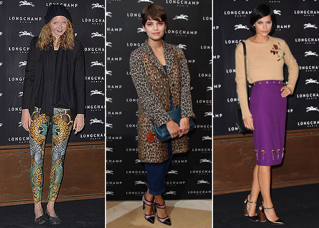 Da esquerda para a direita, estampas de Lily Cole, Pixie Geldorf e Leight Lezarkt - Fotos: Getty Images