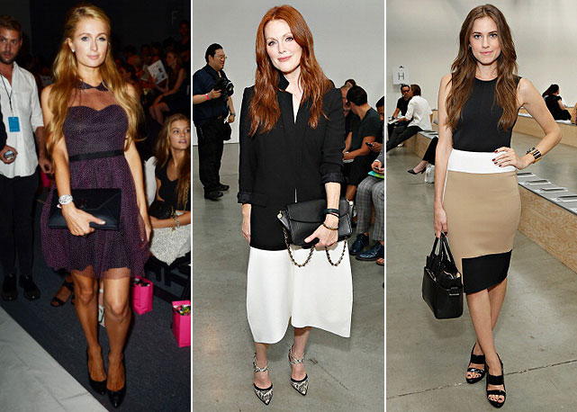 Da esquerda para a direita: Paris Hilton, Julianne Moore e Allison Williams - Fotos: Getty Images
