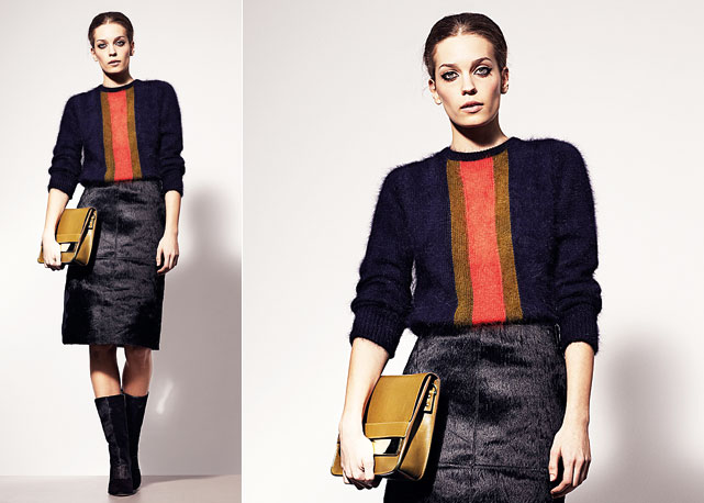 Blusa, £ 448, saia de pelo de pônei, £ 420, eclutch, £ 476 - Foto: Harper's Bazaar/ divulgação