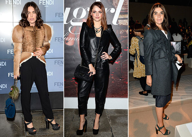 Da esquerda para a direita: Tallulah Harlech, Annalisa Scarrone e Carine Roitfeld - Fotos: Getty Images