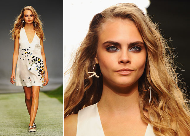 Cara Delevingne fecha o desfile da Unique, neste domingo, em Londres - Fotos: Getty Images