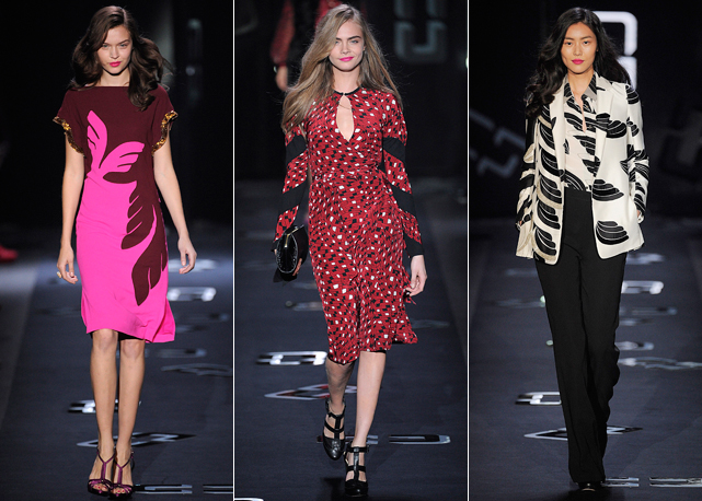 Três looks do desfile de inverno 2013 de Diane Von Furstenberg - Fotos: Getty Images