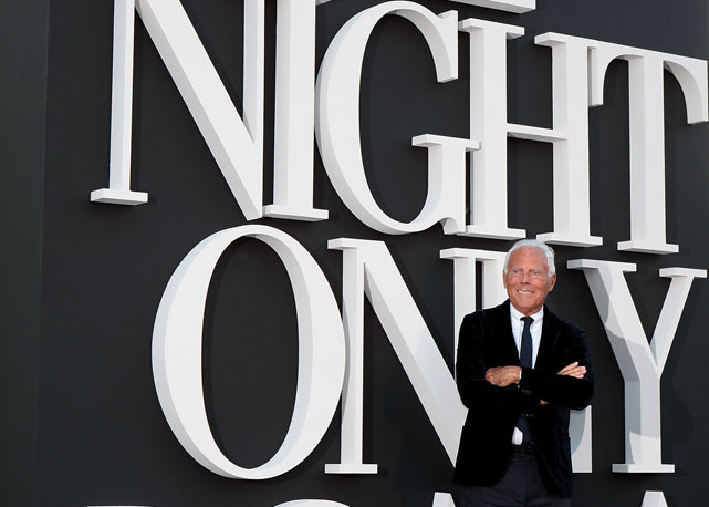 Giorgio Armani durante seu evento em Roma. Agora em Nova York! - Foto: Getty Images